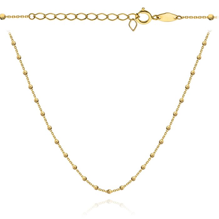 Naszyjnik złoty z kulkami diamentowanymi 36+3cm